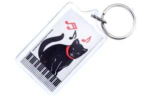 Kedili ve Piyano Tuşeli Anahtarlık - AİM GİFTS