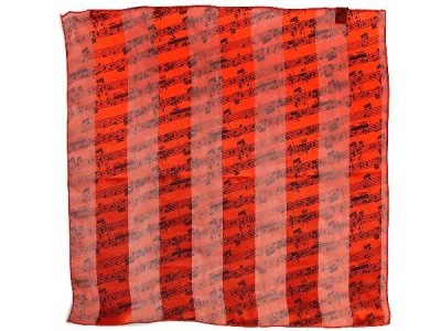 Notalı Kırmızı Saten Eşarp - AİM GİFTS