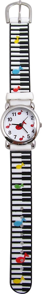 Piyano Tuşeli PVC Çocuk Kol Saati - Beyaz - AİM GİFTS