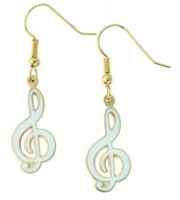 Beyaz Sol Anahtarı Küpe - AİM GİFTS