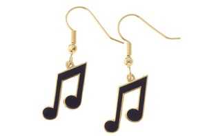 Siyah 2 Sekizlik Nota Küpe - AİM GİFTS