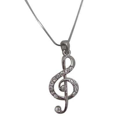 Yapay Elmas Taşlı Sol Anahtarı Kolye - AİM GİFTS