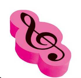 Sol Anahtarı Şeklinde Silgi Pembe - Fzsonata