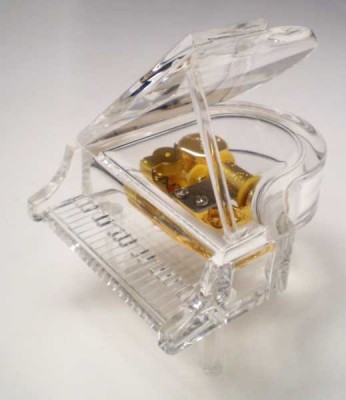 Şeffaf Kuyruklu Piyano Müzik Kutusu - Fzsonata