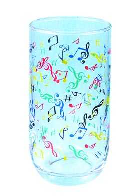 Renkli Notalı Cam Bardak - G&G