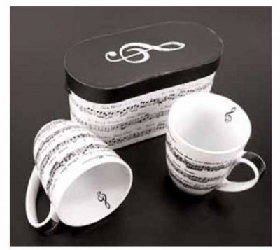 Porselen, Notalı Kupa Set 2 li - Musikboutique