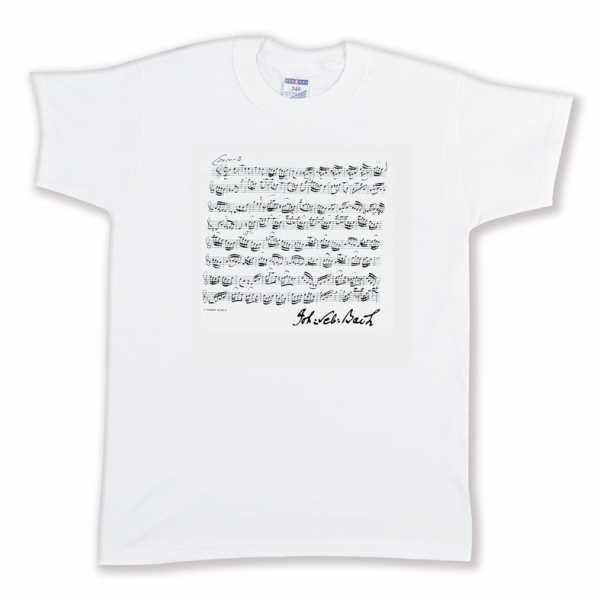 Bach Notalı ve İmzalı Tişört - Beyaz M