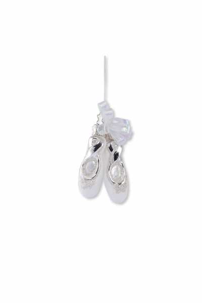 Minyatür Bale Ayakkabısı İpli Ağaç Süsü - Beyaz
