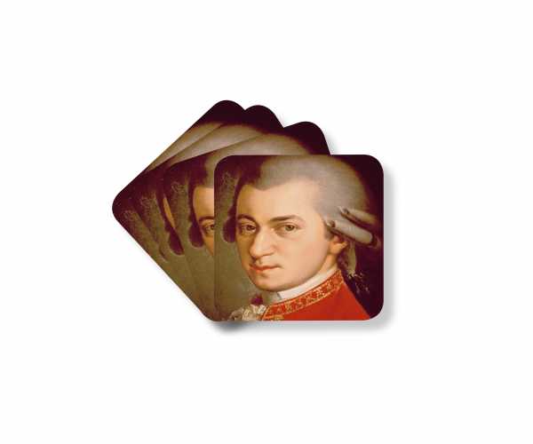 Mozart Portreli Bardak Altlığı 4 lü Set