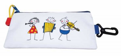 Çalgıcı Çocuklar Bez Kalemlik - Beyaz - ViennaWorld