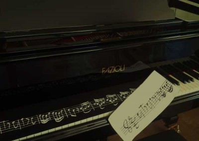 Notalı Piyano Tuşe Örtüsü - Thumbnail