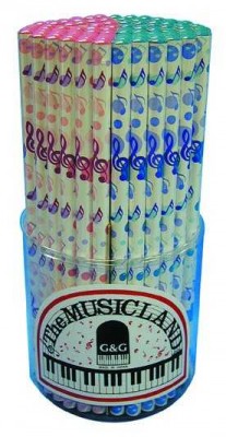 Nota Desenli Kurşun Kalem - Pembe - G&G