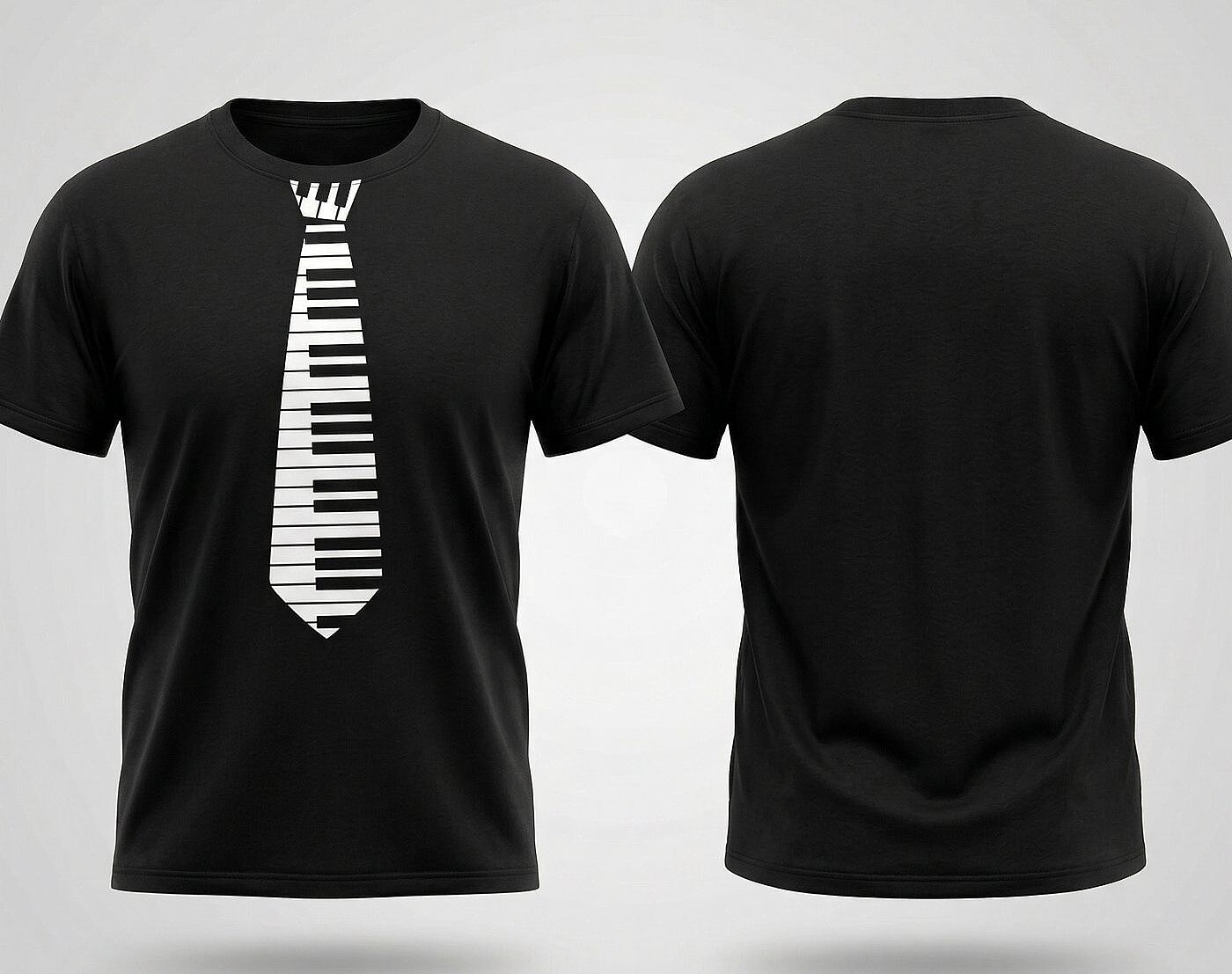 Tuşeli Kravat Desenli T-shirt - 2