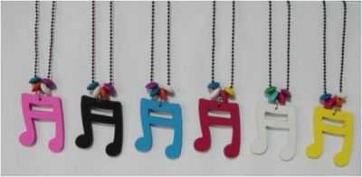 16 lık Notalı Ahşap Kolye - Beyaz - Fzsonata