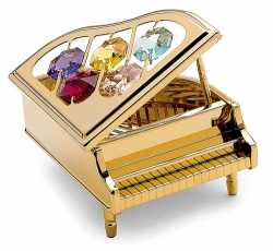 Swarovski Taşlı Minyatür Piyano - Dore - Anne Fuzeau