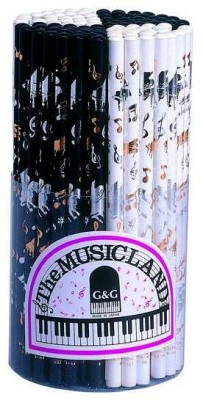 Parlak Notalı ve Enstrümanlı Kurşun Kalem - G&G