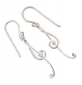 Gümüş Sol Anahtarı Küpe - Anne Fuzeau