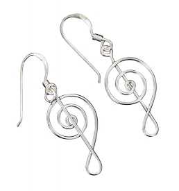 Gümüş Tasarım Sol Anahtarı Küpe - Anne Fuzeau