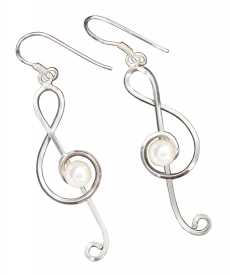 Gümüş, Sedef İnci Sol Anahtarı Küpe - Anne Fuzeau