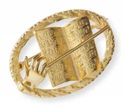 Altın Kaplama Orkestra Şef Eli ve Notalar Broş - Anne Fuzeau