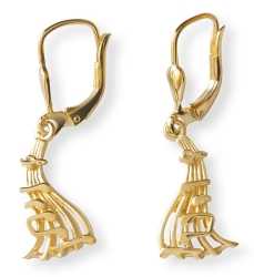 Altın Kaplama Porte Üzerinde Notalar Küpe - Anne Fuzeau