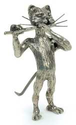 Minyatür Flüt Çalan Kedi - Anne Fuzeau