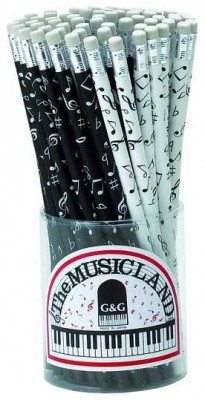 Notalı Silgili Kurşun Kalem - Beyaz - G&G