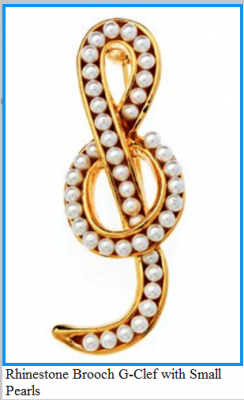 İncili Sol Anahtarı Broş - AİM GİFTS