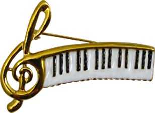 Sol Anahtar ve Tuşeli Broş - AİM GİFTS