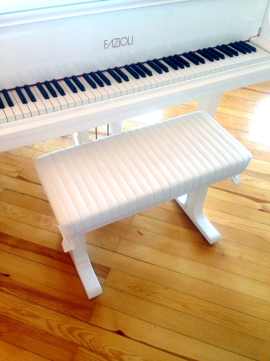 Piyano Taburesi Beyaz - Thumbnail