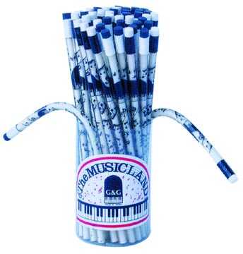 Nota ve Piyano Desenli Kısa Elastik Kalem - G&G