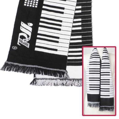 Tuşeli Siyah - Beyaz Atkı - ELANPRIM