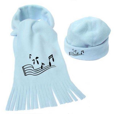 Notalı Mavi Atkı ve Bere - ELANPRIM