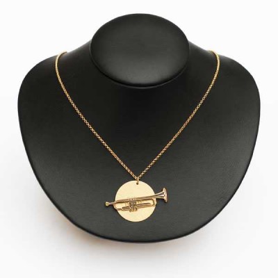 Yuvarlak MadalyonluTrompet Kolye - ELANPRIM