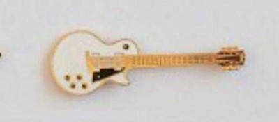 Beyaz Gitar Yaka İğnesi - ELANPRIM