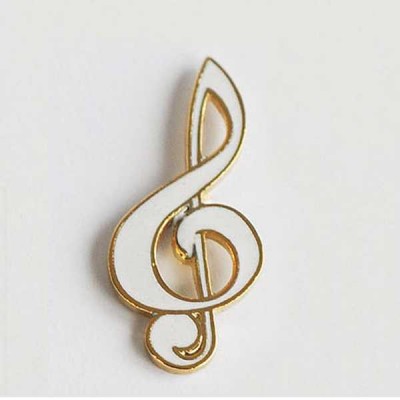 Beyaz Sol Anahtarlı Yaka İğnesi - ELANPRIM