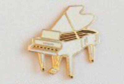 Beyaz Piyano Yaka İğnesi - ELANPRIM