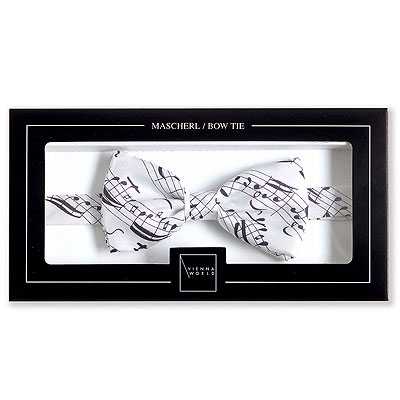 İpek Notalı Papyon - Beyaz - ViennaWorld