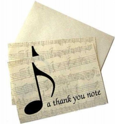 Not İletme Kartı - a thank you note - Music Gifts
