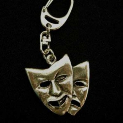 Tiyatro Maskı Anahtarlık - Thumbnail