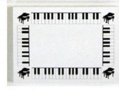 Tuşe - Kuyruklu Piyano Desenli Yapışkanlı Not kağıdı - Thumbnail