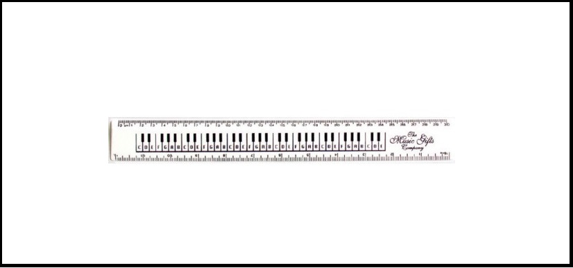 Tuşeli Beyaz Cetvel 30 cm - Music Gifts