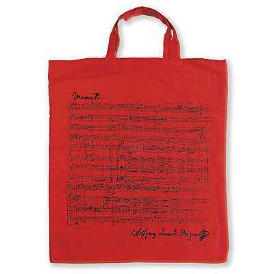 Mozart Notalı Çanta Kırmızı - Thumbnail